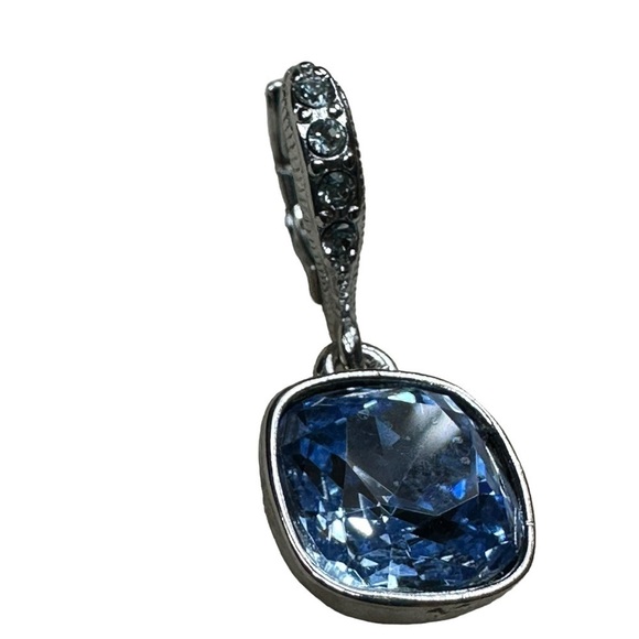 Givenchy Blue Crystal Silver Dangle Earrings - Picture 8 of 9